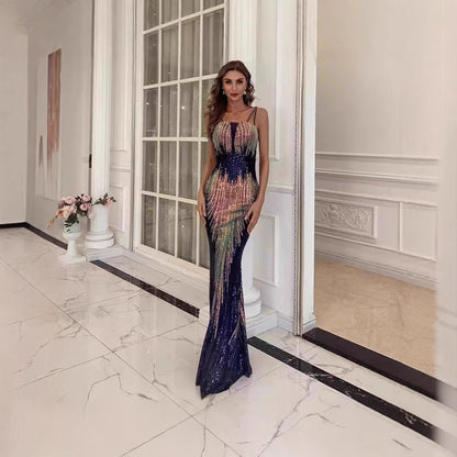 Damen Paillettenkleid Schimmernd Figurbetont Eveloria