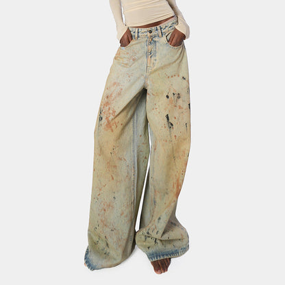 Damen Weite Jeans Kunstwerk-Design Eveloria - Eveloria