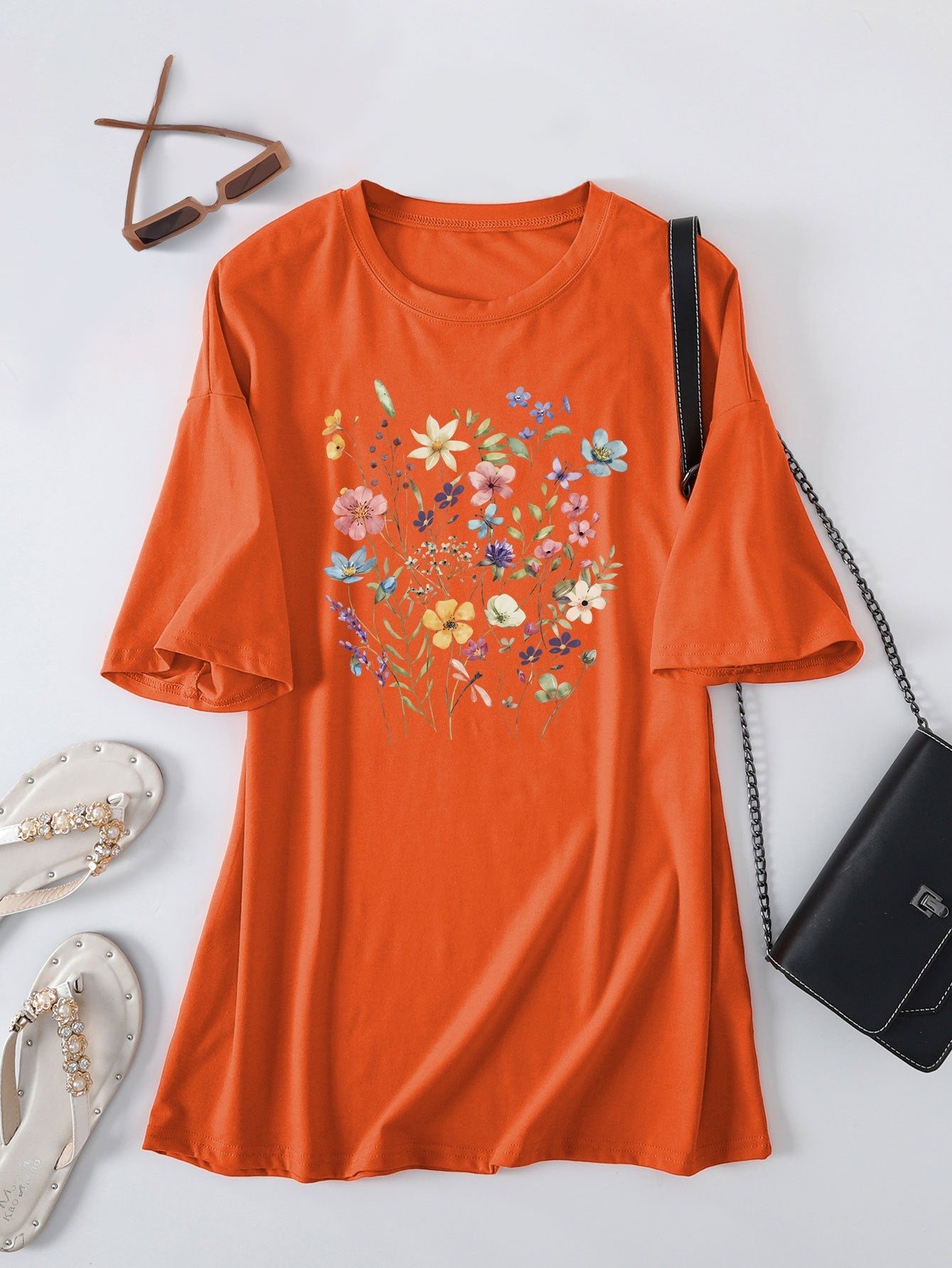 Damen Sommerbluse Floralmuster Eveloria