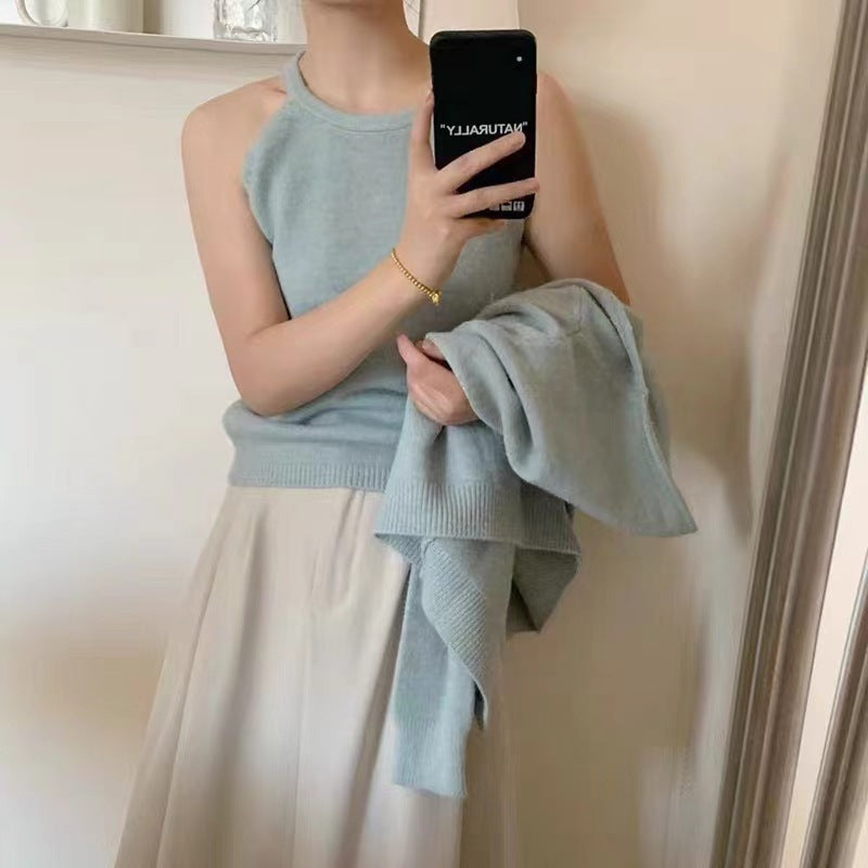 Damen Strickpullover Flauschig Lässiger Schnitt Offene Ärmel