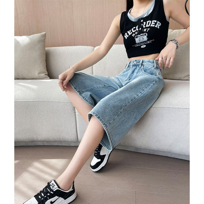 Damen Weite Jeans Culottes Eveloria