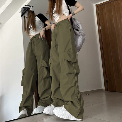 Damen Cargo-Hose Weites Bein Praktische Taschen Eveloria