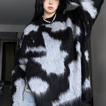 Damen Oversized Strickpullover Lässig Modern