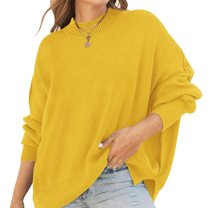 Damen Oversized Pullover Rippenmuster Grau Eveloria