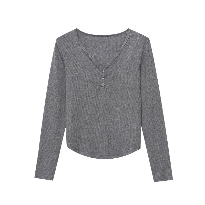 Damen Langarmshirt Rippmaterial Weich Eveloria