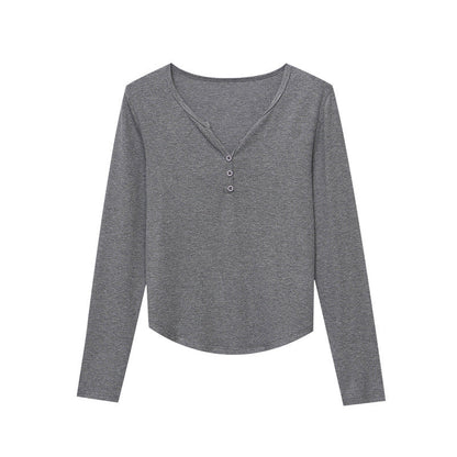 Damen Langarmshirt Rippmaterial Weich Eveloria