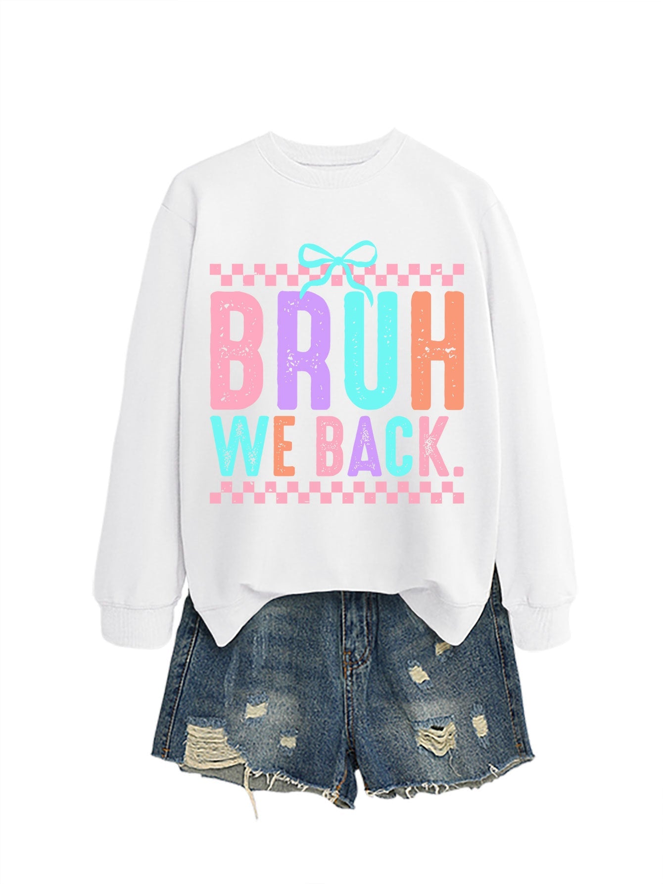 Damen Sweatshirt Bequem Fröhlicher Druck Grau Eveloria