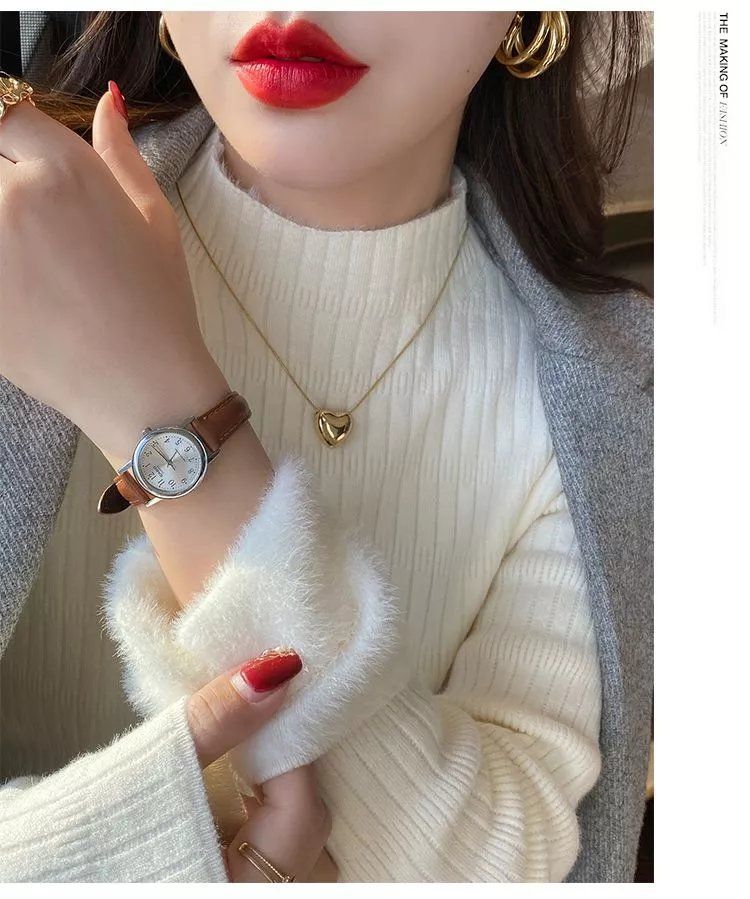 Damen Uhr Lederarmband Klassisches Ziffernblatt Eveloria