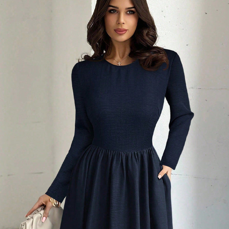 Damen Maxikleid Slim Fit Langärmlig Eveloria