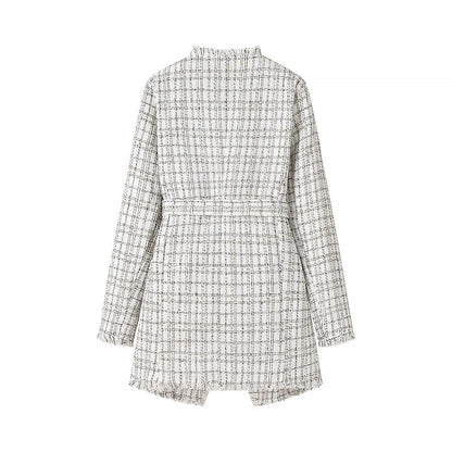 Damen Blazer mit Gürtel Strukturiertes Muster Eveloria