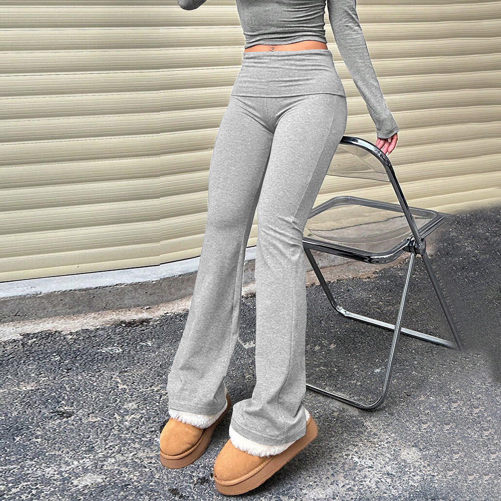 Damen Loungehose Flared-Look Weiches Futter Eveloria