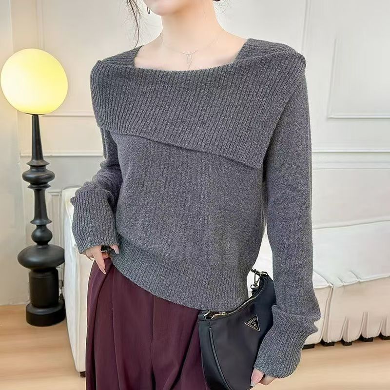 Damen Pullover Asymmetrischer Ausschnitt Eveloria