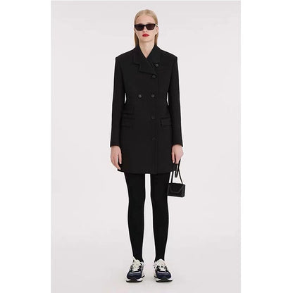Damen Trenchcoat Moderner Schnitt Hochwertig Schwarz Eveloria - Eveloria