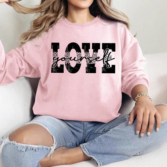 Damen Sweatshirt Kreativer Schriftzug Lässig Grau - Eveloria