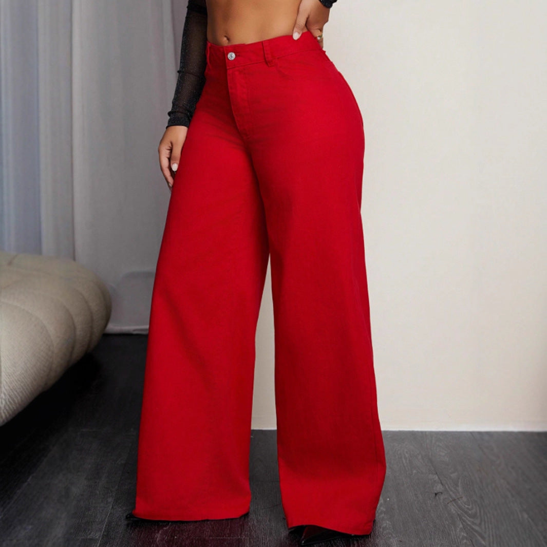 Damen Hochbundhose Elegant Weite Bein
