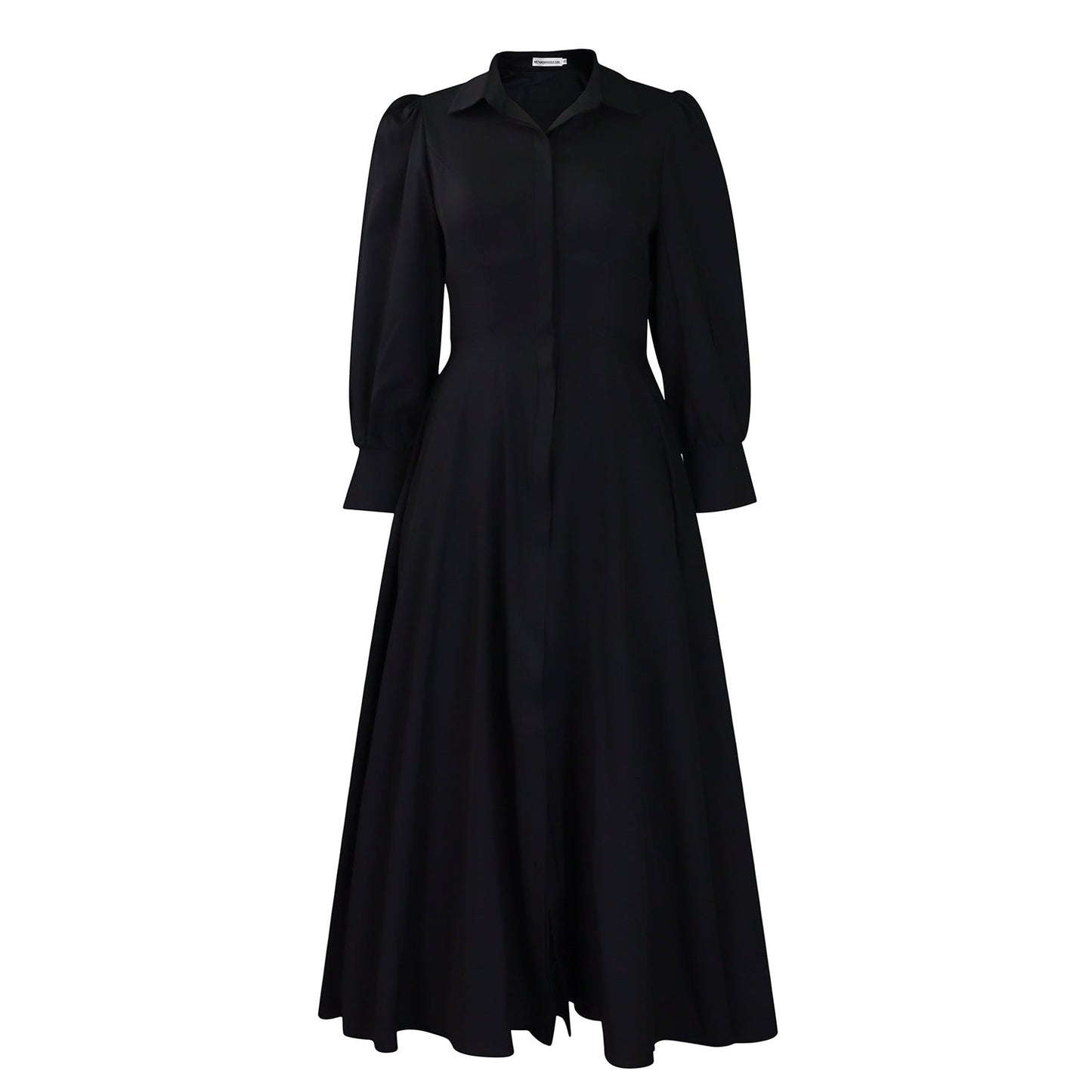 Damen Maxi-Hemdkleid mit Taillenbund Elegantes Design