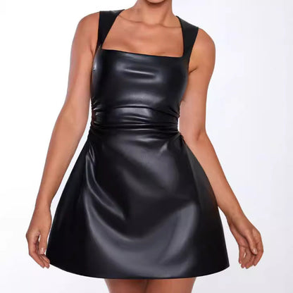 Damen Minikleid Quadratischer Ausschnitt Figurbetonter Schnitt