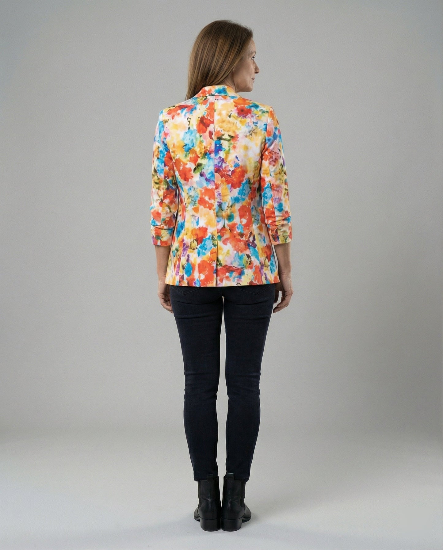 Damen Blazer Floralmuster Elegante Silhouette