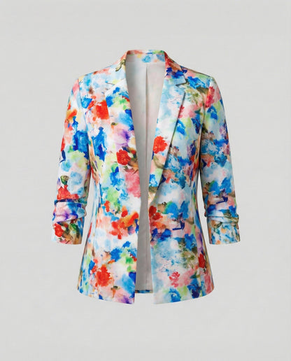 Damen Blazer Floralmuster Elegante Silhouette