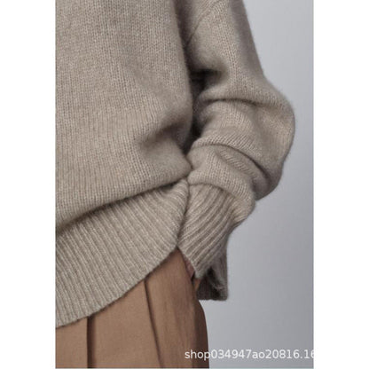 Damen Grobstrickpullover Überlange Ärmel Eveloria