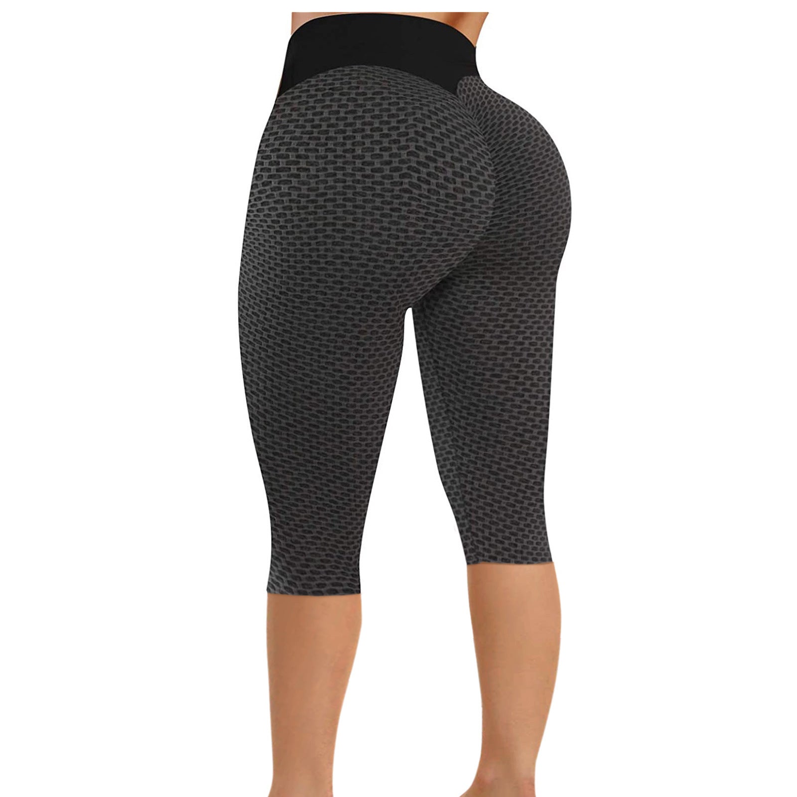 Damen Sportleggings Hochgeschnitten Nahtdesign Schwarz Eveloria - Eveloria