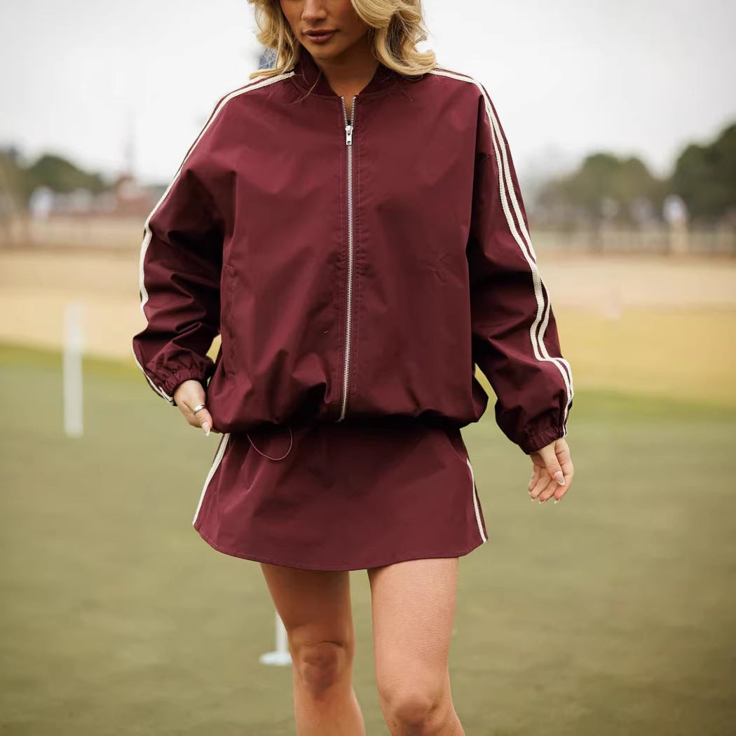 Eveloria Damen Windbreaker-Jacke Sportlich Hochkragen