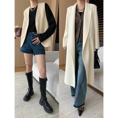 Damen Weste Veganleder Eleganter Schnitt