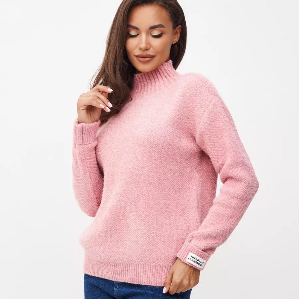 Damen Hochgeschlossener Pullover Weiches Strickmaterial Eveloria
