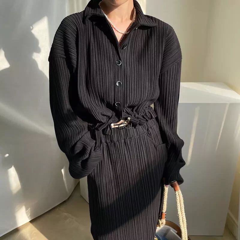 Damen Langarmkleid Tailliert Strukturstoff Elegant