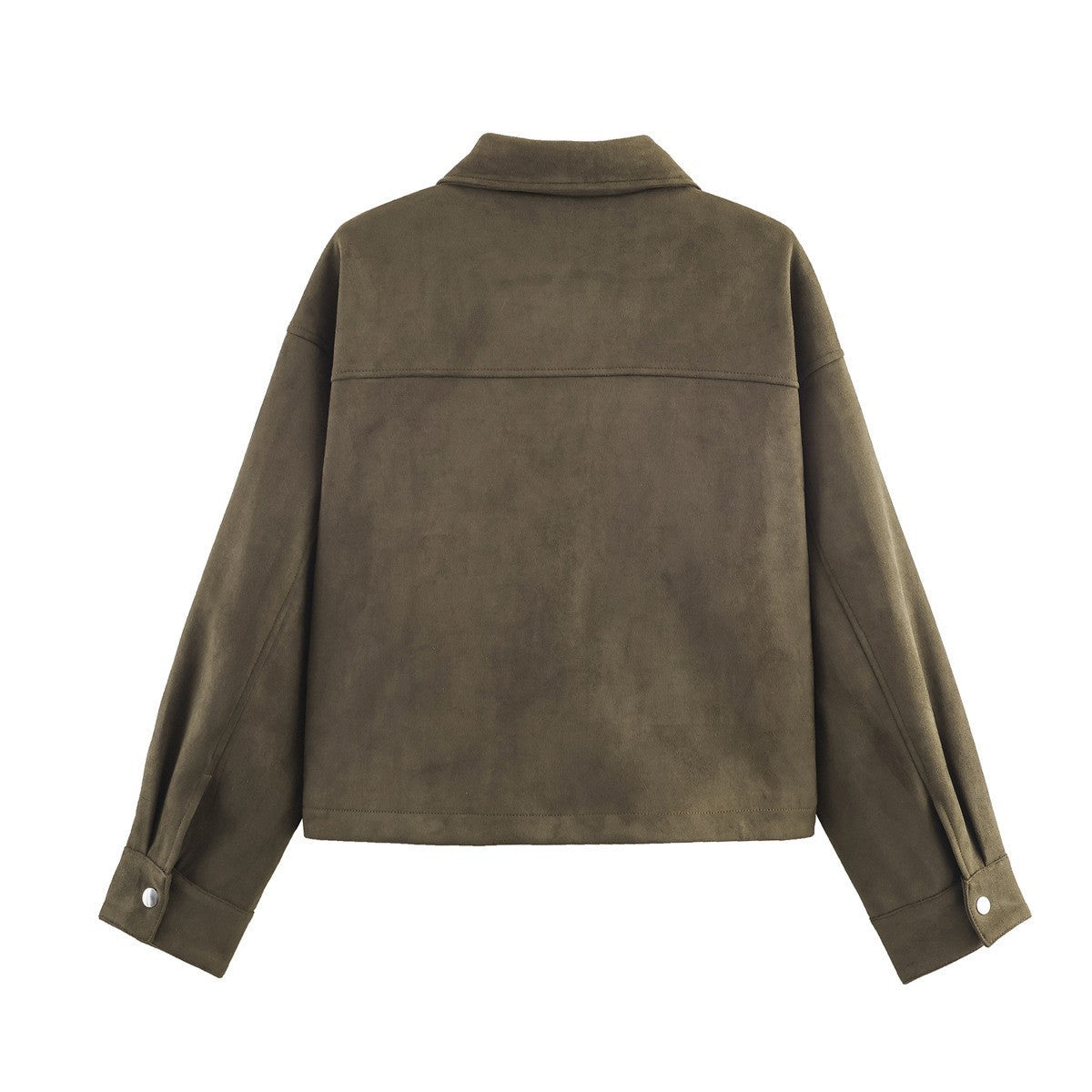 Damen Kurzjacke Kunstleder Weich Taschen Eveloria