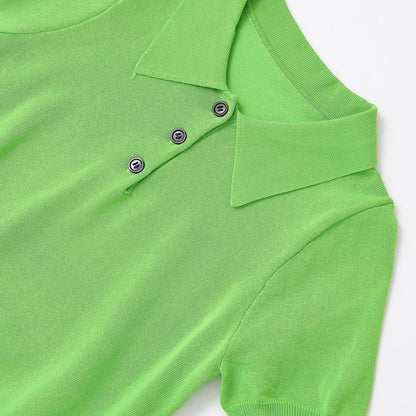 Damen Poloshirt Kurzärmelig Klassische Knöpfe Eveloria - Eveloria