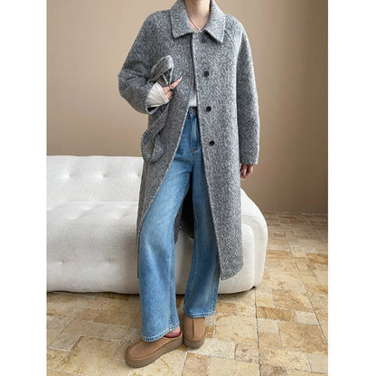 Damen Strickmantel Eleganter Schnitt Mit Taschen