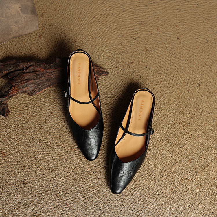 Damen Slipper Echtes Leder