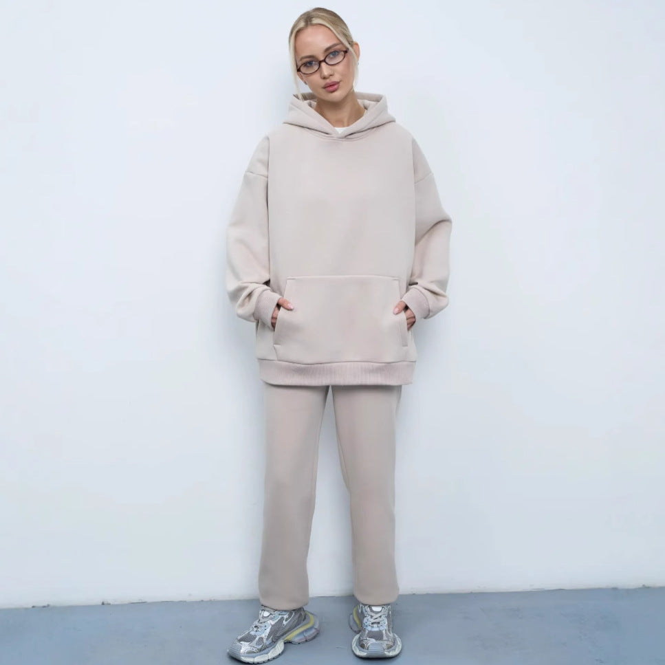Damen Sweat-Set mit Kapuze Weites Cut Grau Eveloria - Eveloria