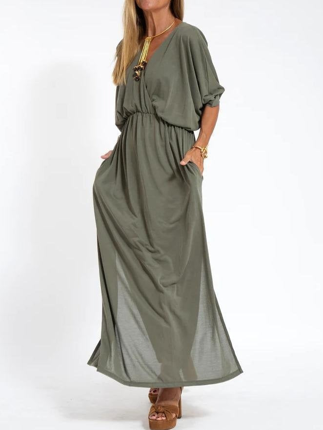 Eveloria Damen Maxikleid mit Seitenschlitz und Flexibler Taille