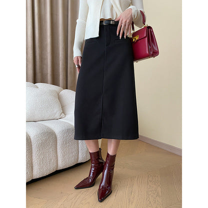 Damen Midirock Hohner Bund Eingrifftaschen Eveloria
