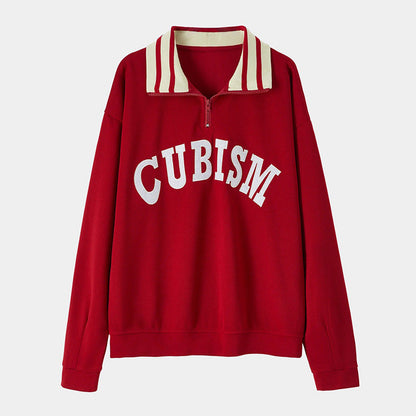 Damen Sportpullover Kontrastkragen Eveloria