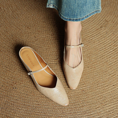Damen Slipper Echtes Leder
