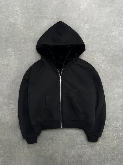 Eveloria Damen Kapuzenpullover Weiches Innenfutter Reißverschluss