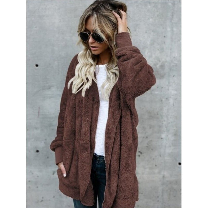 Damen Fleecejacke Weich Innenfutter Taschen Eveloria