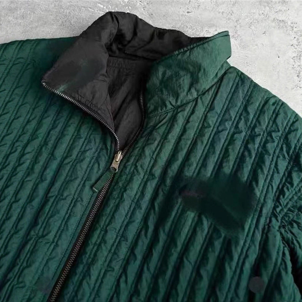 Damen Steppjacke Hochkragen Verdeckter Reißverschluss Schwarz Eveloria - Eveloria