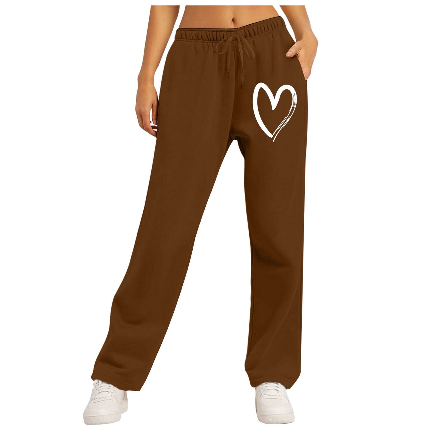 Damen Freizeithose Elastischer Bund Herzmotiv Eveloria