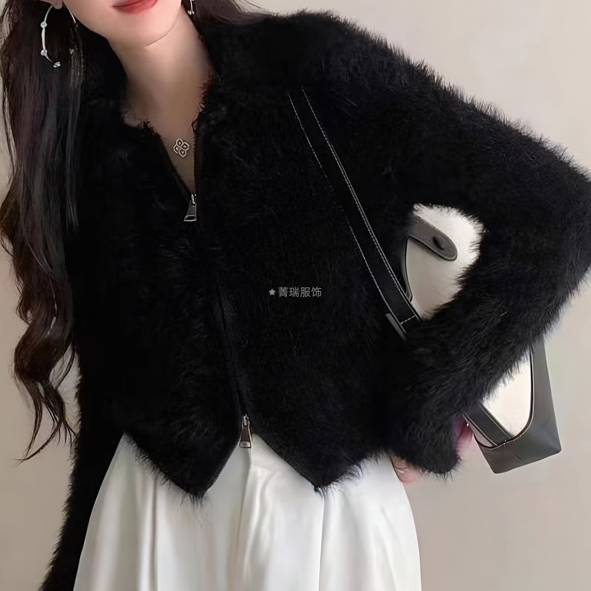 Damen Kurzjacke Flauschig Eveloria