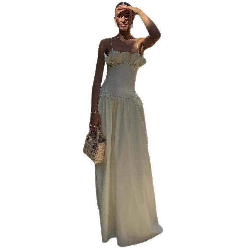 Damen Maxikleid Elegantes Design Volant