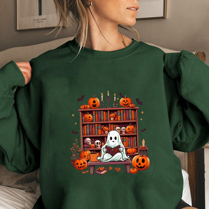 Damen Sweatshirt Herbst Grusel Puffärmel Eveloria