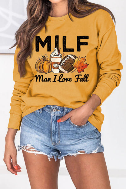 Damen Sweatshirt Herbstlich Essenzen Motiv Weiss