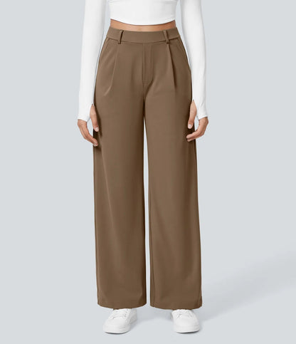 Damen Palazzo-Hose Weit Geschnitten Falten Elegant Eveloria