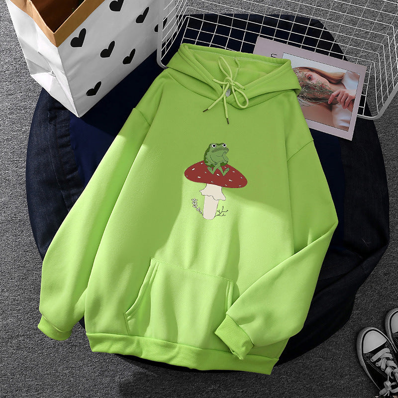 Damen Hoodie Frosch Motiv Eveloria