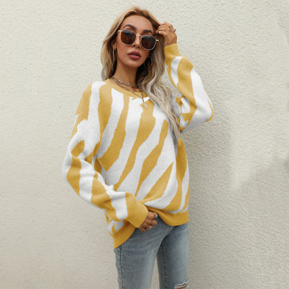 Damen Strickpullover Tiermuster Innovativ