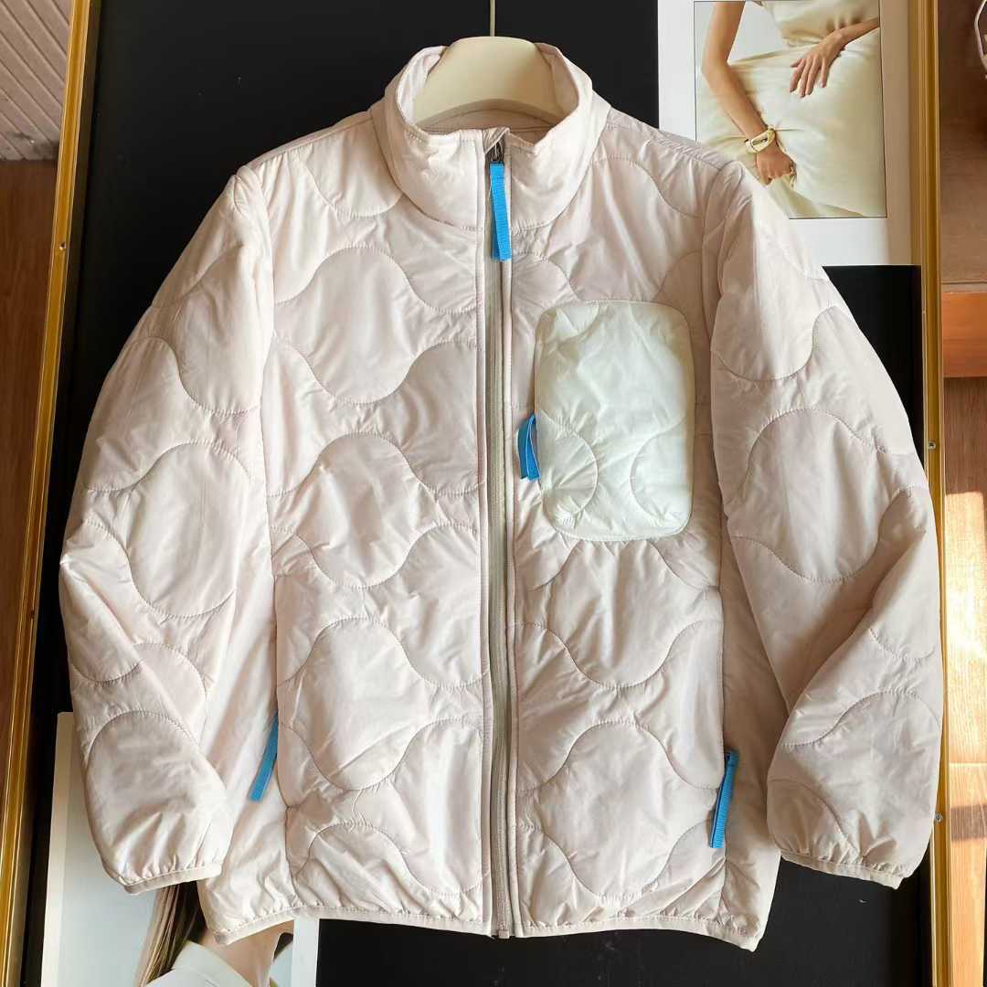 Damen Steppjacke Leicht Hohler Kragen Praktische Taschen